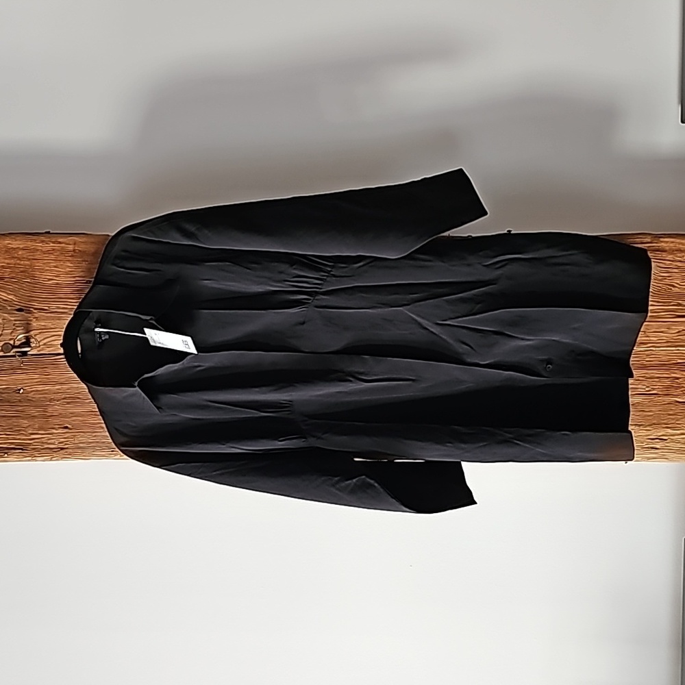 NWT COS collared shirt dress black sz 12 ruched button up